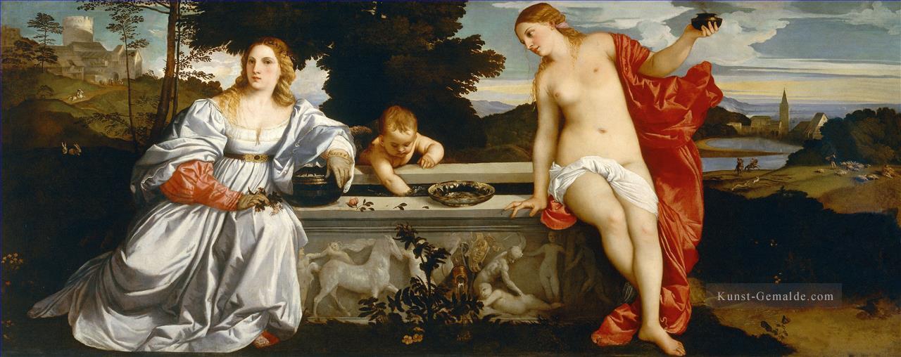 Himmlische und Irdische Liebe Tizians Ölgemälde